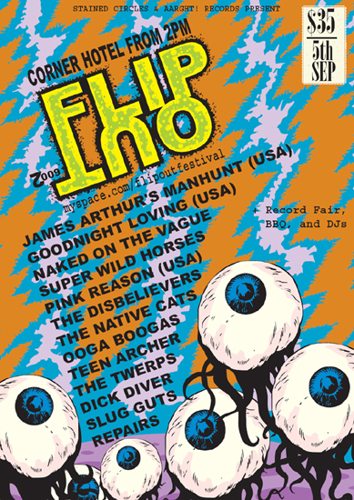 FLIP OUT SMALL MELB COLOUR POSTER